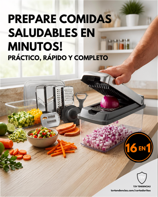 CORTADOR DE VERDURAS 16 PIEZAS